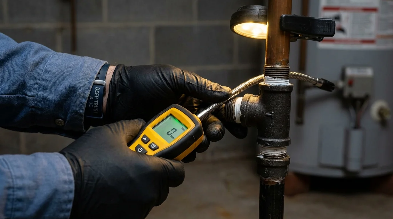 Gas leak detection with electronic sniffer by Johns Plumbing LLC in Fort Lee